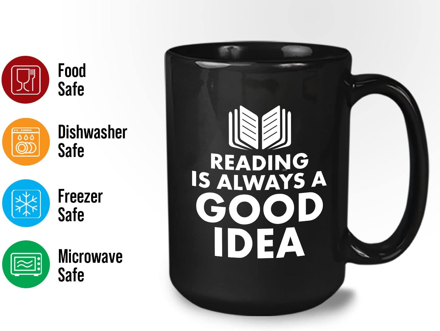 Book Lover Coffee Mug 15oz Black - reading is - Literary librarian Literature Bookworm Historian Public Library Curator Bibliophile Bibliolater