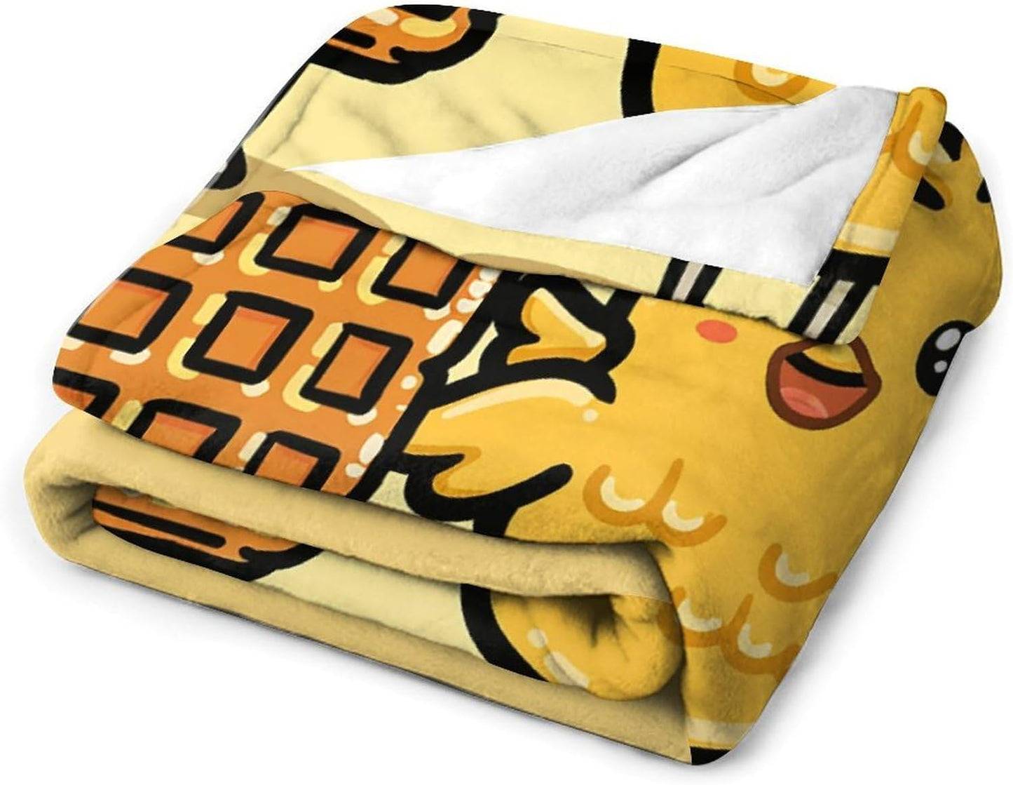 Flannel Fleece Throw Blanket 50x60 Warm Cozy Pet Blanket Winter Reversible Decorative Waffles and Chicken Bedtime Blankets for Couch Bed Sofa Living Room Bedroom Travel Camping Companion