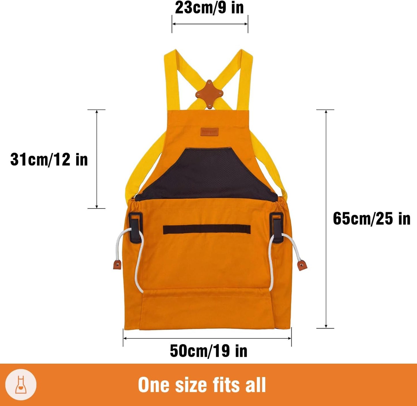 Gardening Apron with Pockets for Women, Adjustable, Washable, Garden Harvest Pouch with Quick Release Pockets