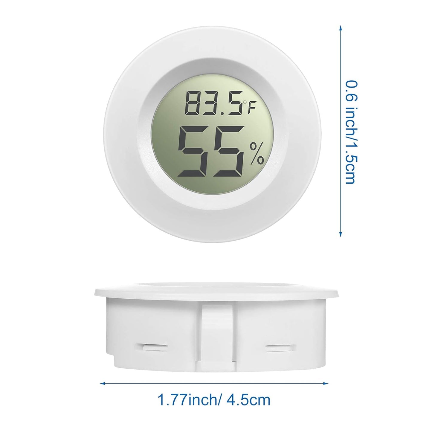 Weewooday Mini Hygrometer Thermometer Digital LCD Monitor Indoor/Outdoor Room Humidity Meter Temperature Gauge for Greenhouse Garden Reptile Incubator Cellar ℉/℃(White,8 Pcs)