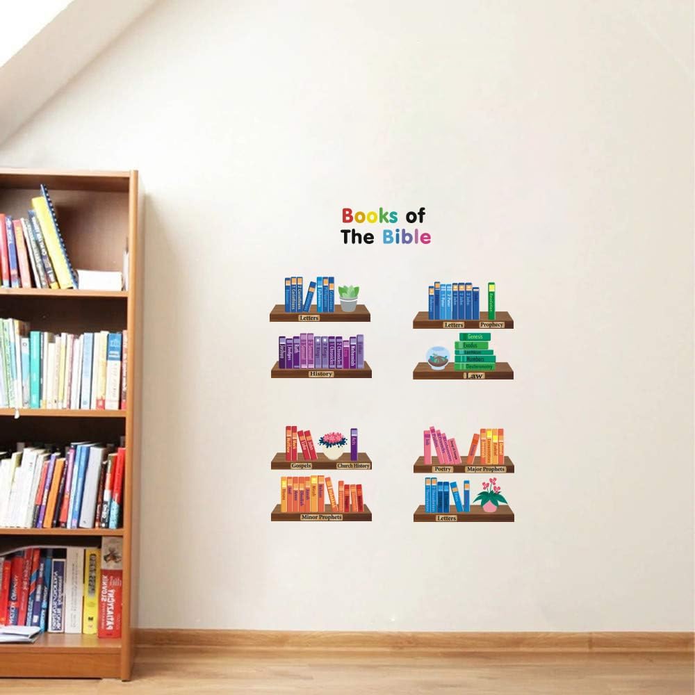 IARTTOP Book of Bible Wall Decor Sunday School Decorations for Christian Classroom Decor Book of The Bible Poster Wall Decal Bible Religious Wall Sticker for Door Bulletin Board Kids Room Decoration
