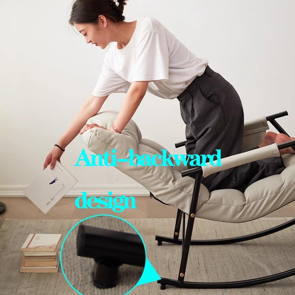 LSLYTQ Rocking ChairGlider Rocker with Side Pocket and Adjustable High Back,Comfy Recliner Lounge Sofa Chair Chair for Nursery,Living Room and Bedroom