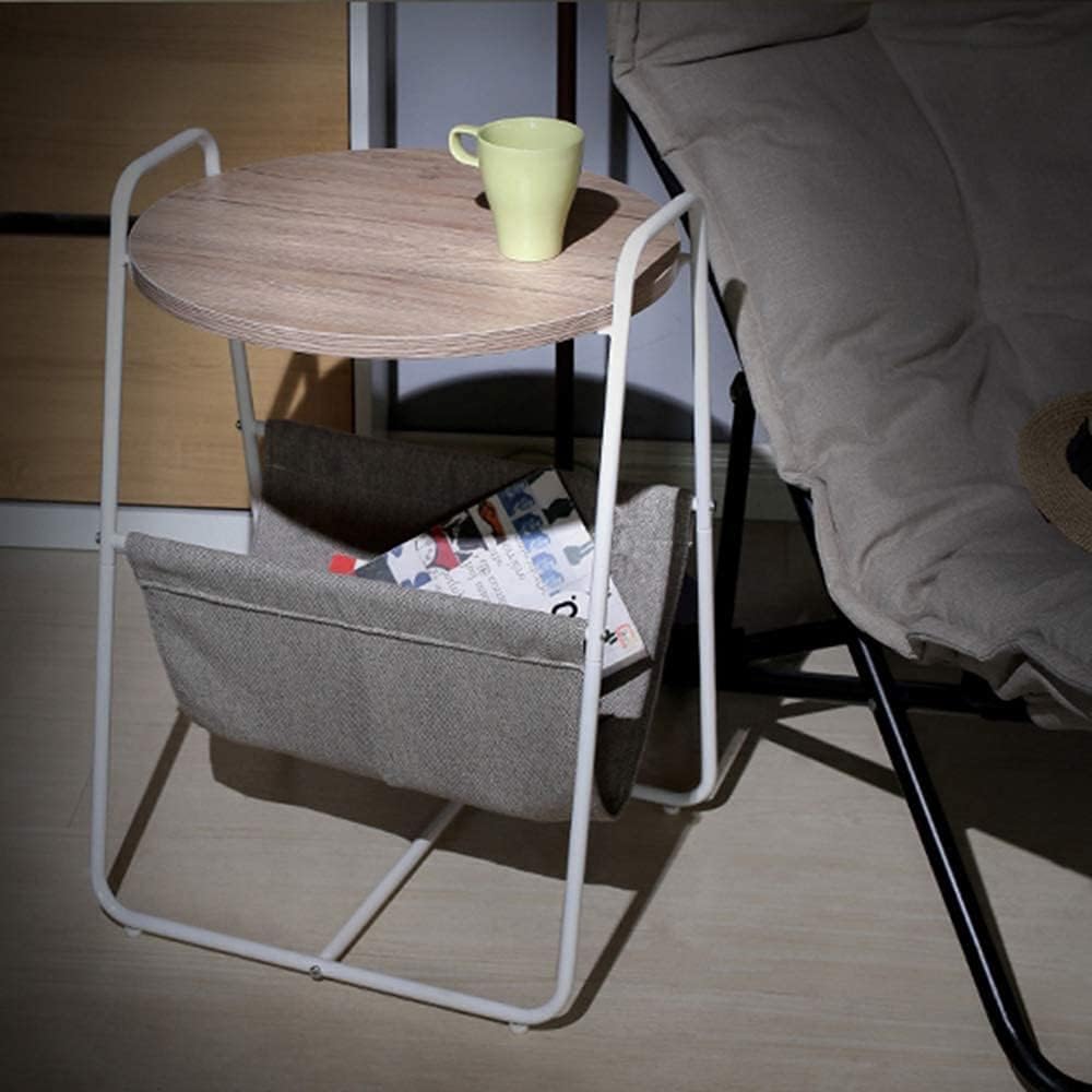 Simple Creative Oval Small Coffee Table Iron Sofa Corner Side Table Nordic Solid Wood Living Room Bedside Reading Table