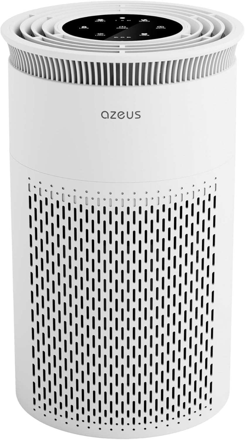 AZEUS Air Purifier for Home, Compact Air Cleaning Device with Multi-Layer Filter, Quiet Operation for Bedroom, Office & Living Room