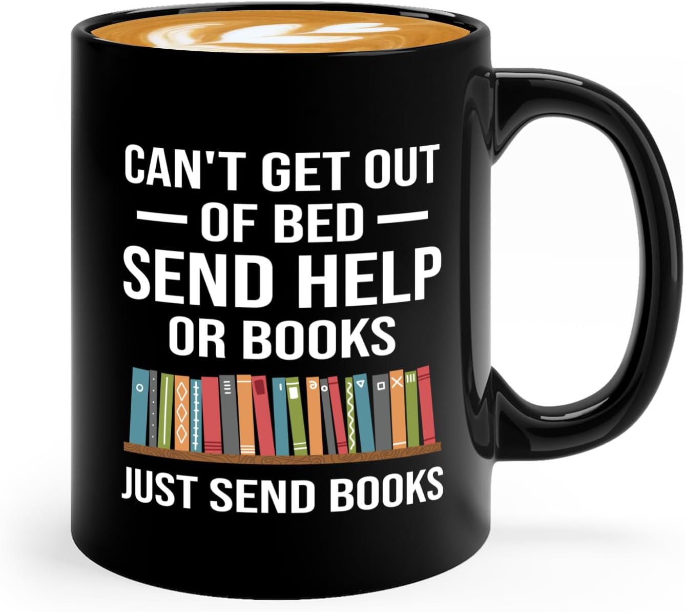 Book Lover Coffee Mug 11oz Black -Just Send Books - Writer Editor Bookish Librarian Bibliophile Bookish Grammar Philosophers
