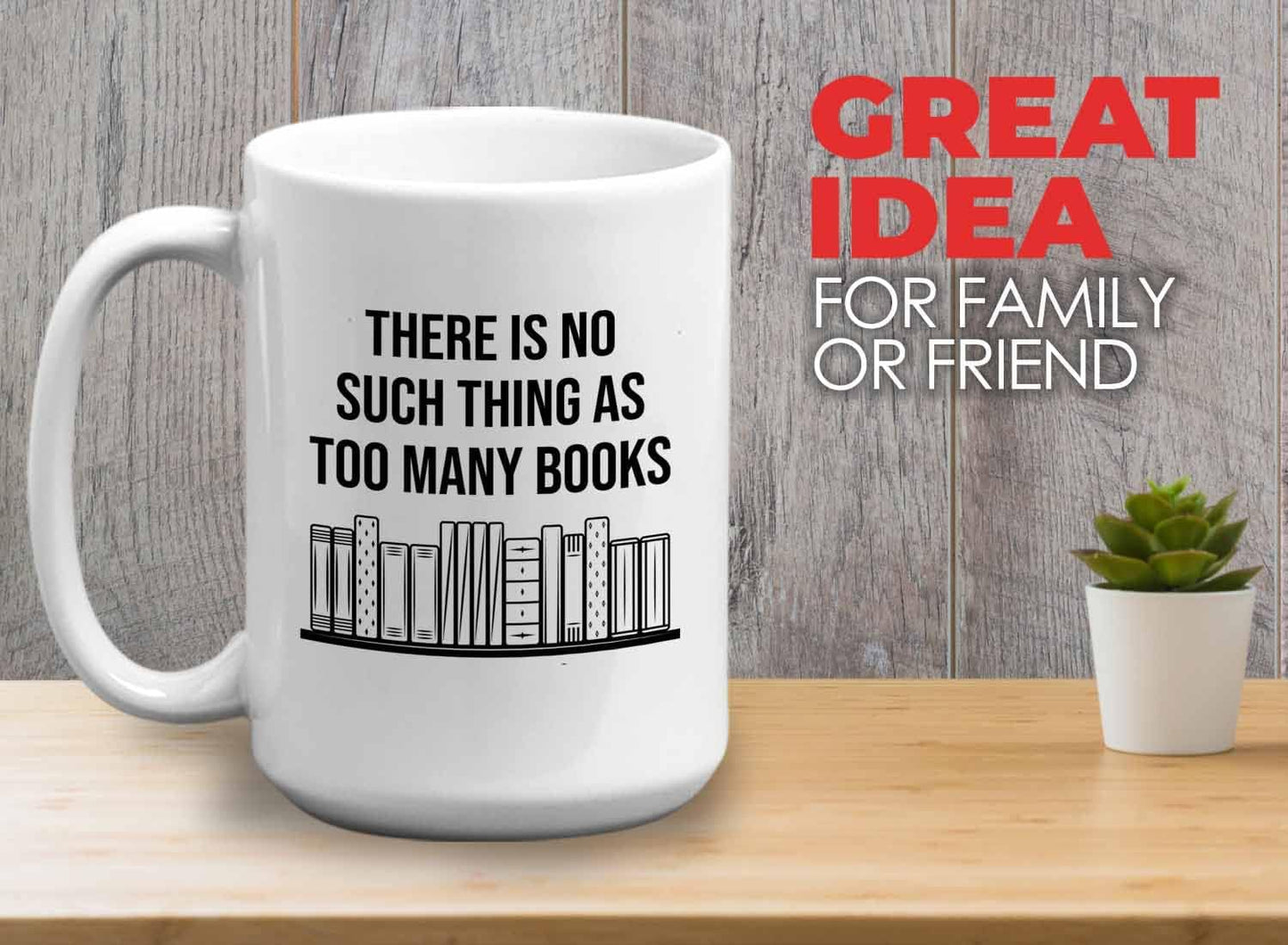 Bubble Hugs Writer Coffee Mug 15oz White - there is no such thing as too many books - Reading Book Lover for Bookworm Bibliophile Librarians Author Readers Bookish
