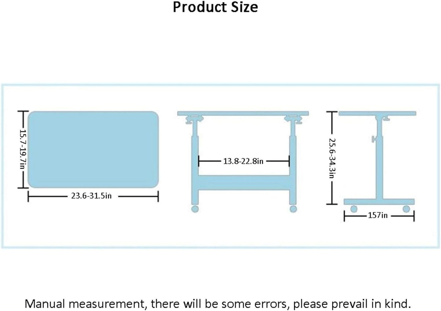 Shaped Notebook Laptop Desk Height Adjustable Computer Desk Bed Sofa Side End Snack Table On Wheels Mobile Reading Table (Color : White Size : 60x40x87cm) (White 80x50x87cm)