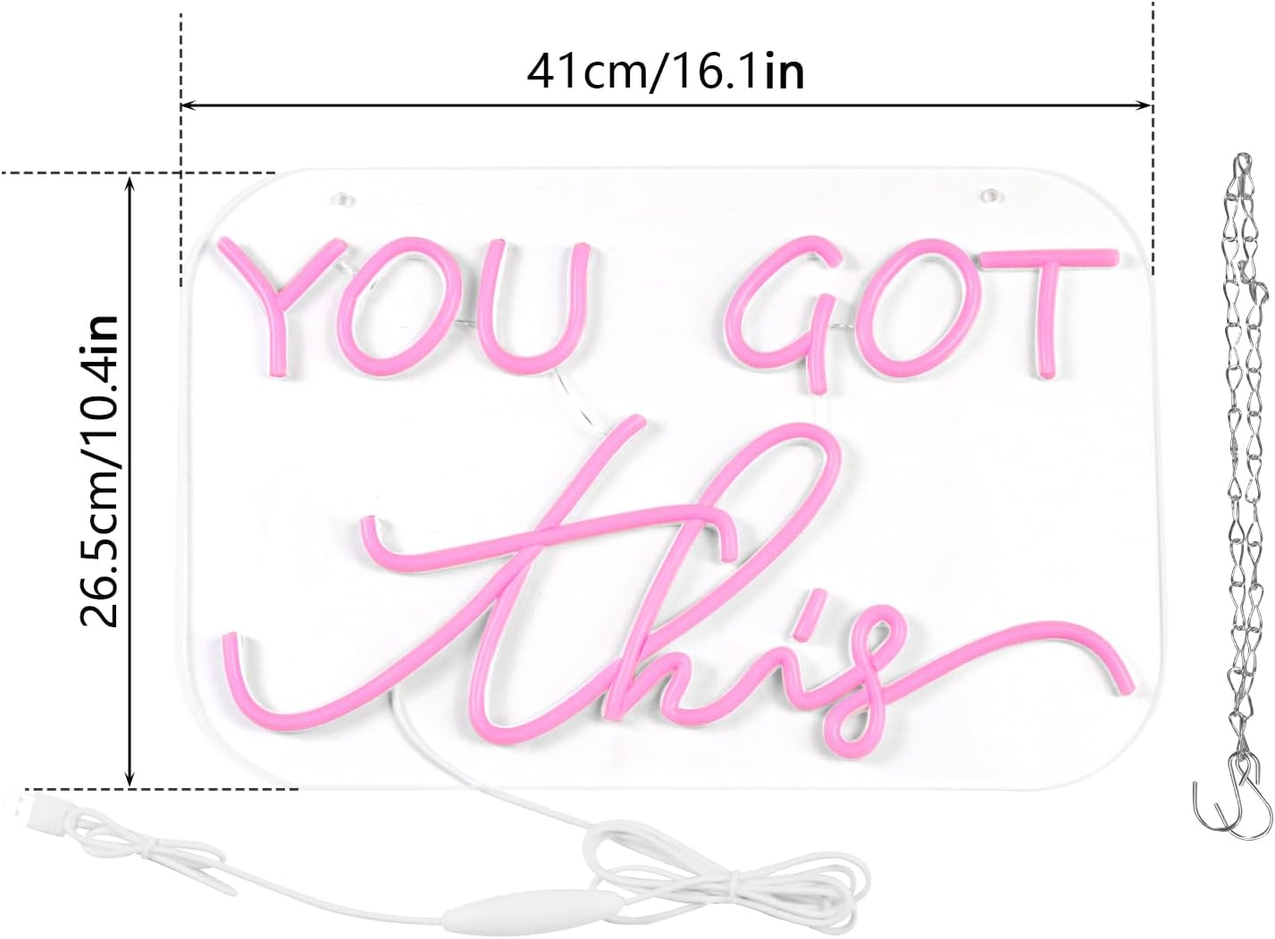 You Got This Neon Sign,You Got This Sign,You Got This Wall Decor, Led Pink Quotes Motivational Neon Sign for Gym,Office Teamwork,Home Family Sayings,Christmas Gifts 16.1 * 10.4Inch