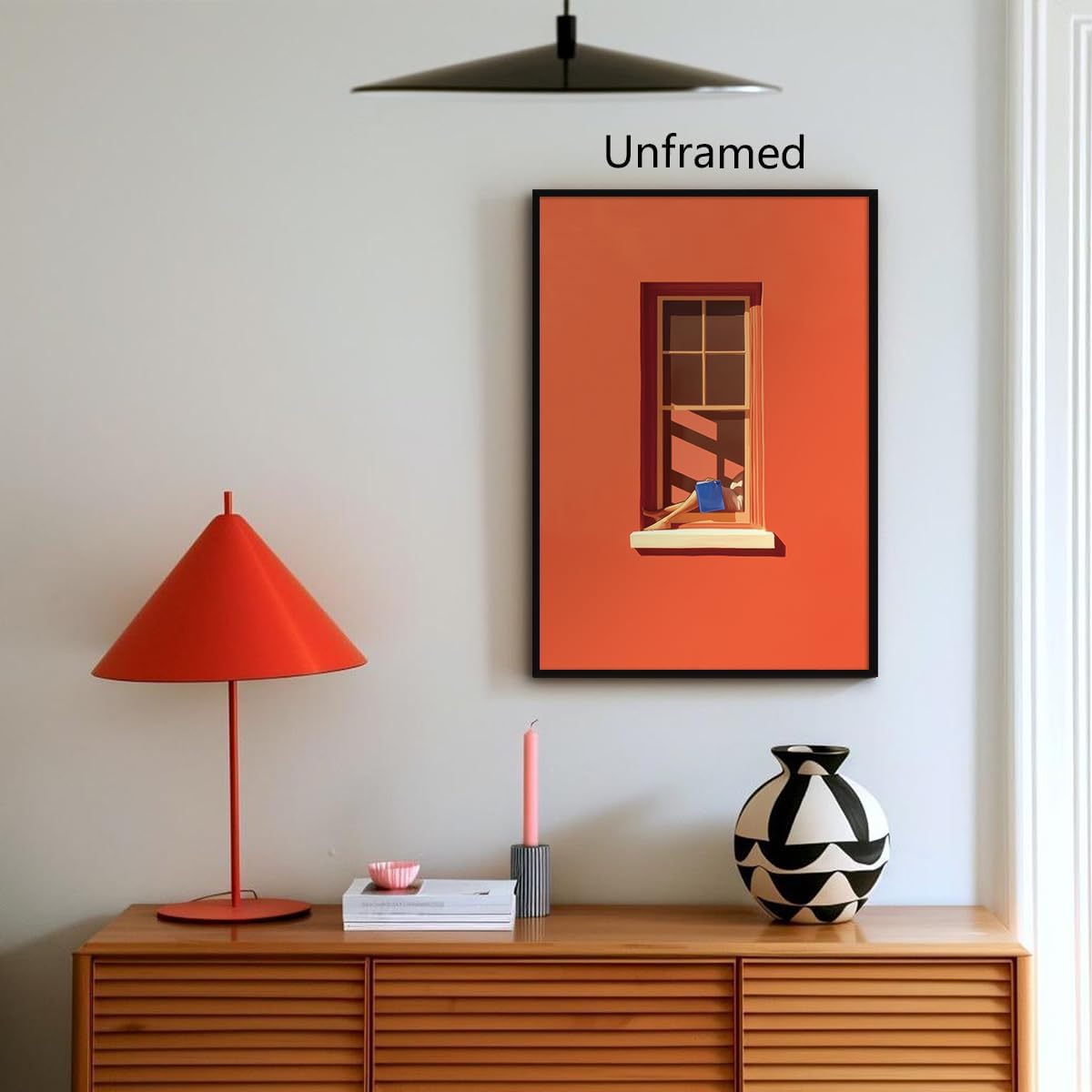 XMQQLL Orange Reading Book Canvas Wall Art, Sunny Dopamine Bookish Aesthetic Poster, Literary Library Bold Minimalist Wall Picture, Cozy Home Reading Nook Wall Decor for Book Lover 12x16in Unframed