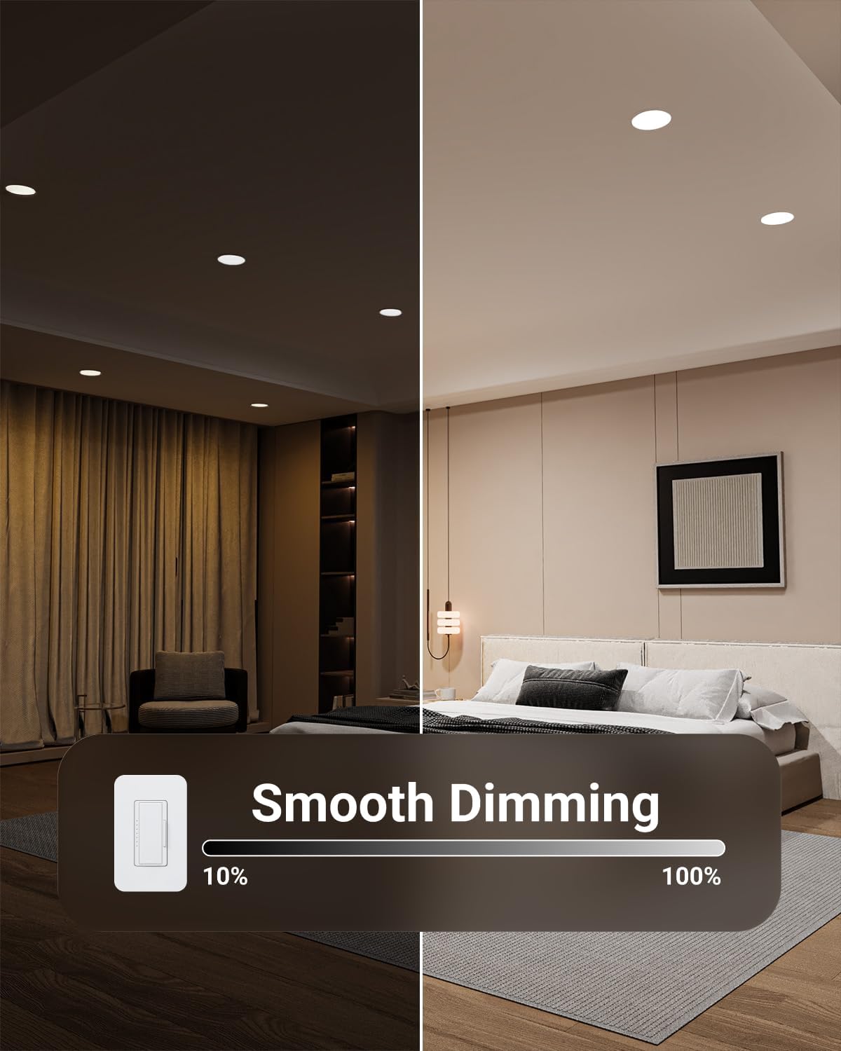 Sunco 6 Inch LED Recessed Light, Canless Ceiling Lights Slim with Junction Box, 1200 LM, 14W (100W Equivalent), Selectable CCT 2700K/3000K/4000K/5000K/6000K, Dimmable, Wafer Thin ETL 2 Pack