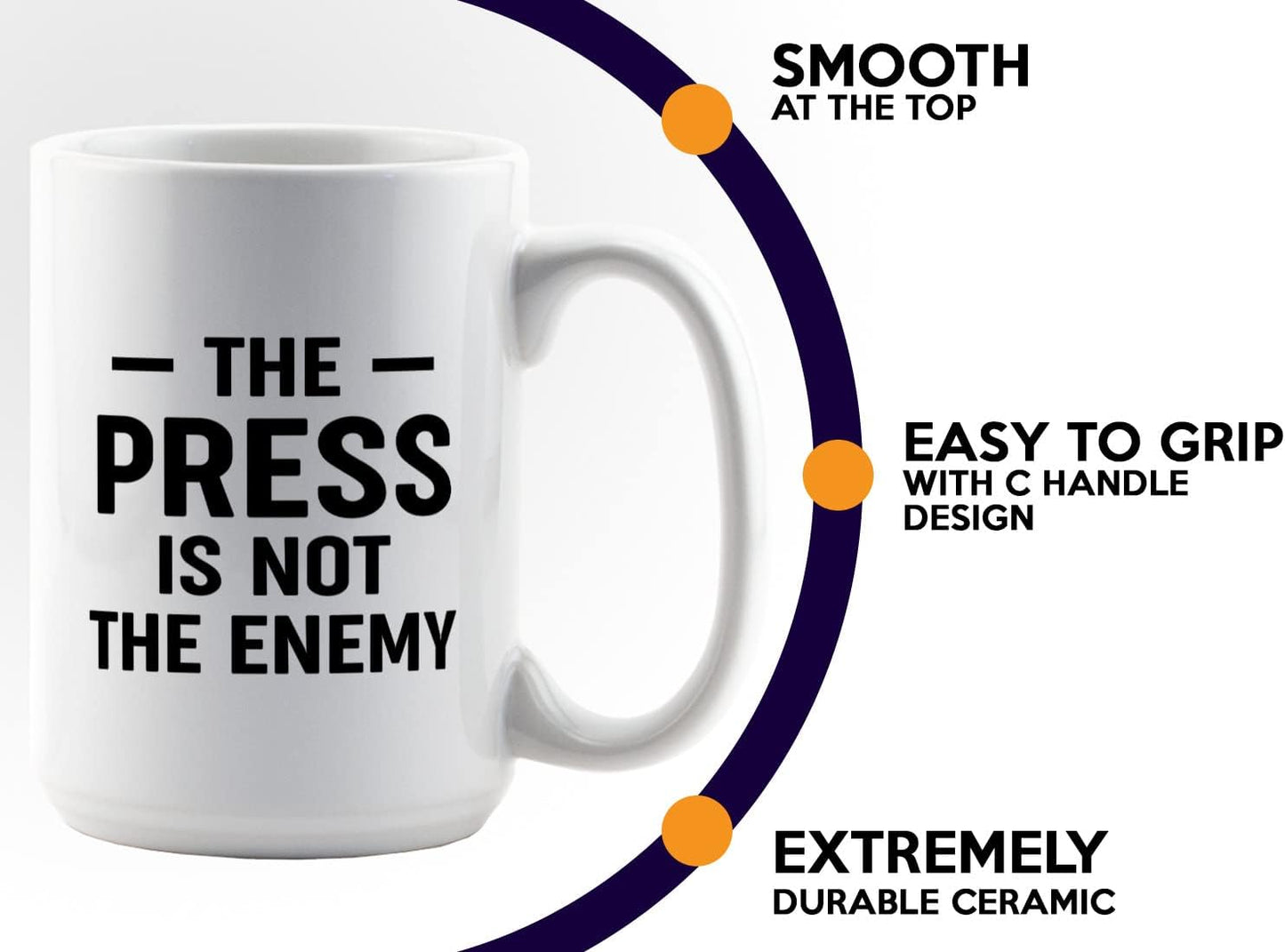 Journalist Coffee Mug 15oz White -Not the Enemy - Reading Lover Book Club Gift Author Appreciation Writer Journalism Novelist Scriptwriter