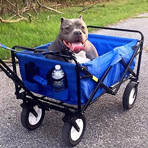 Portable Camping Cart,Outdoor Folding Utility Wagon Camping Wagon Heavy Duty Garden Cart Portable Utility Trolley Adjustable Handle Load 60kg / 132lbs