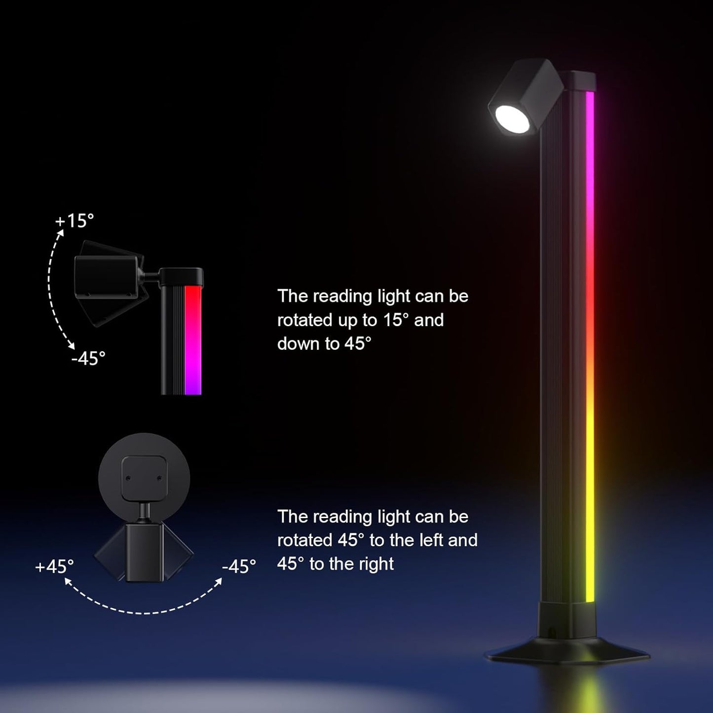 MIHEAL 2PCS Multi-Color LED Light Bar with Spot Lamp for Living Room, Bedroom, Dining Room, Kitchen, Office, Home Decor
