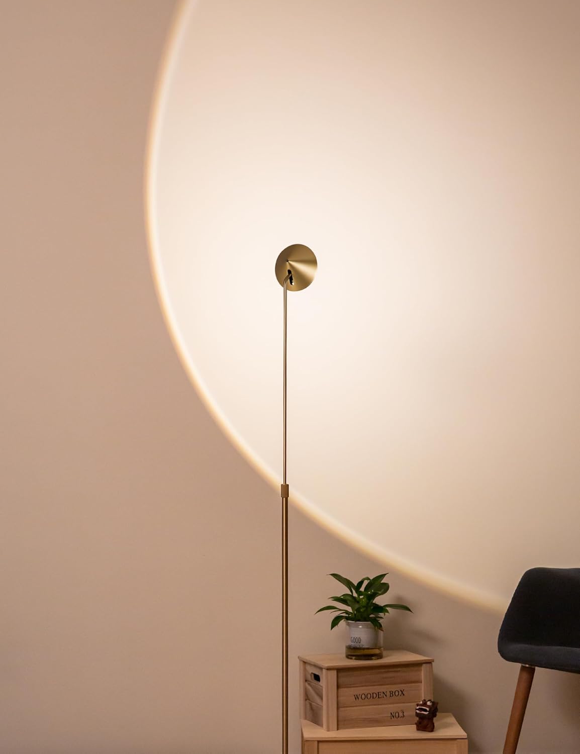 Tubicen Gold Floor Lamp, Flexible Up and Down Rotateble 150 Degree, 3-Stage Touch Dimmable LED Corner Floor Lamp for Bedroom, Adjustable Heights, Modern Standing Lamp for Reading, Sewing, Crafting