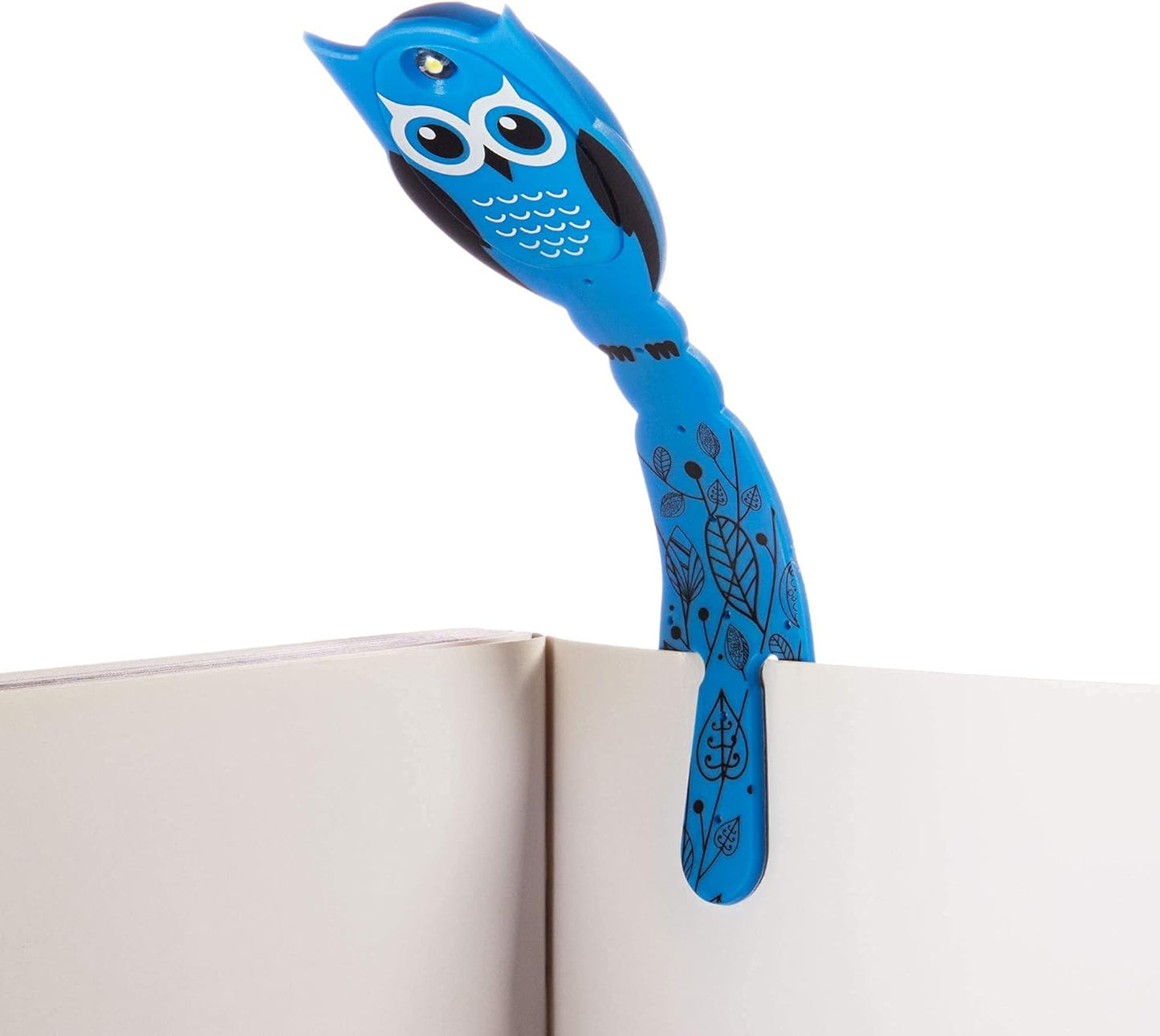 Gifts for Readers & Writers Book Light for Kids, Clip On Reading Light for Bed, 2in1 Flexilight Pals & Bookmark, Small & Lightweight with a Soft Glow, 2 Batteries Included, Owl