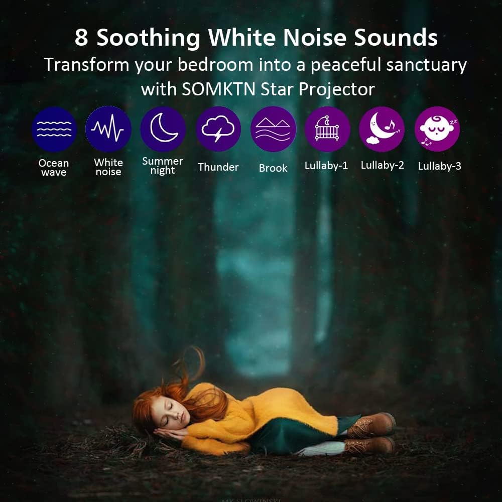 Space Dog Astronaut Star Projector - 21 Color Modes, Bluetooth Speaker, White Noise, Ocean Wave Bedroom Night Light Projector for Kids Teen Boys Teen Girls