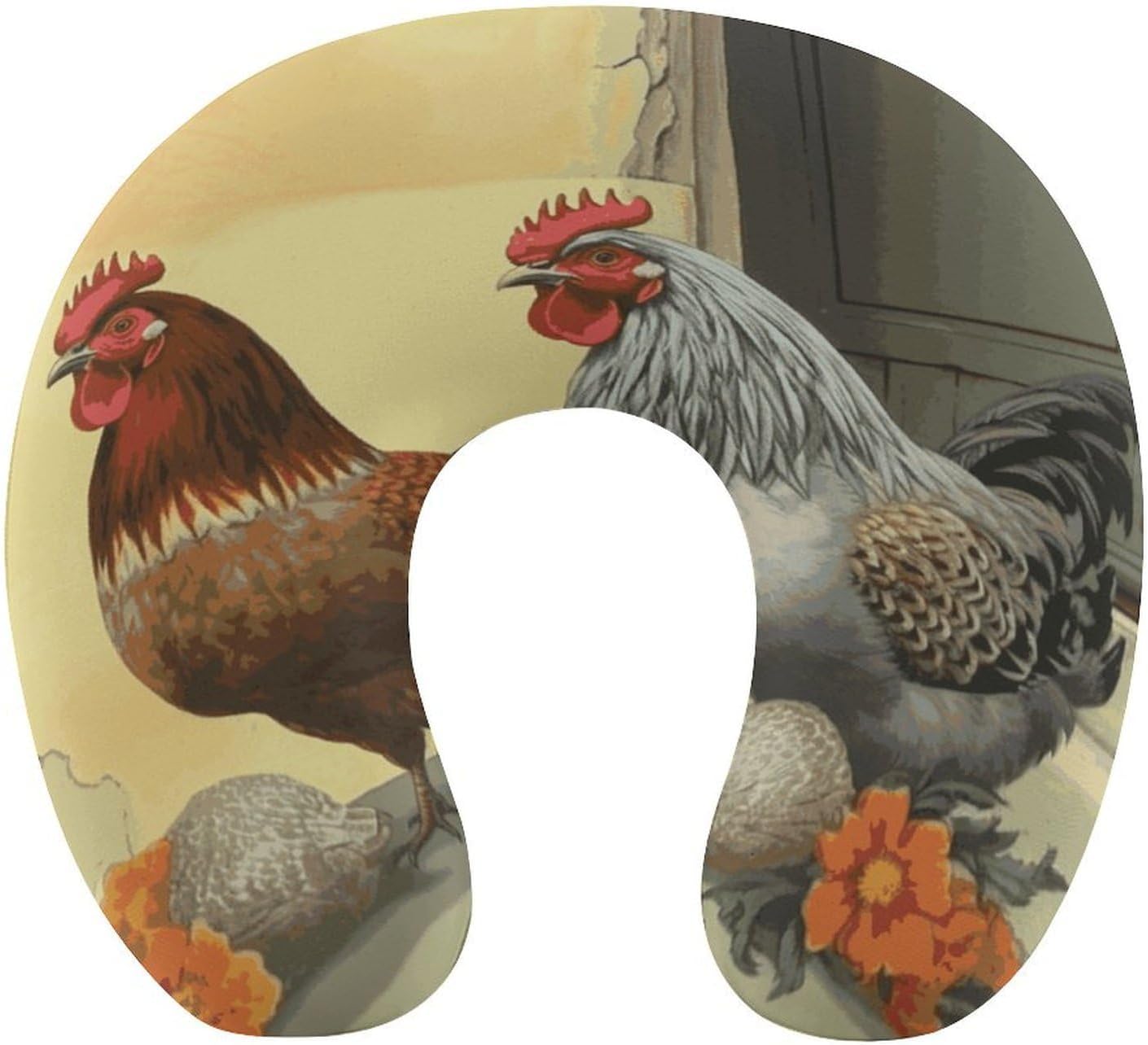 Italian Chickens Neck Pillow Memory Foam U Shaped Pillows Portable Pillows for Shoulder Travel Head Support Pillow with Concealed Zipper for Airplane Car Home Office