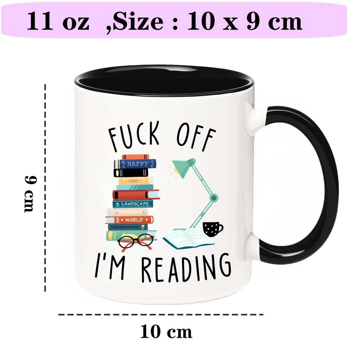Funny Coffee Mug for Book Lovers Readers, Novelty Fuck Off I'M Reading Coffee Cup, Reading Gifts for Bookish Bookworm Book Club Friends Reader