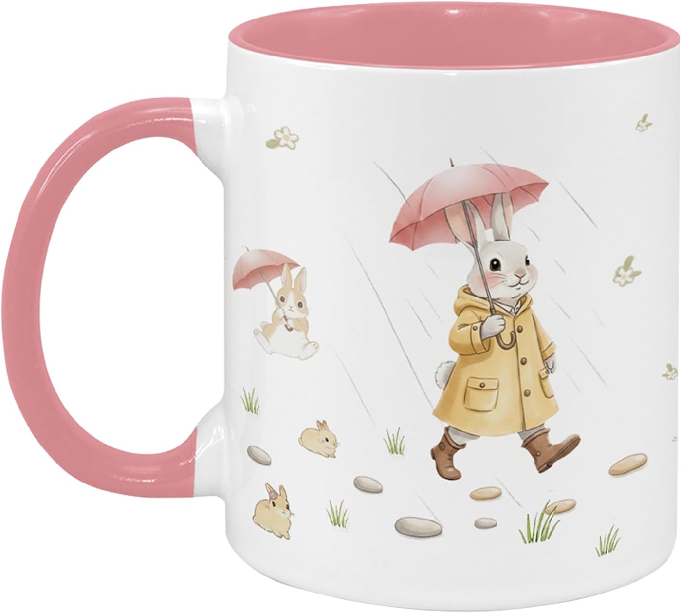 Easter Coffee Mugs 11Oz Bunny Mug, Cute Coffee Mug, Easter Gifts, Bunny Gifts for Women and Girls Daughter, Spring Coffee Mugs Pink, Gift for Rabbit Lovers, Friends and Family