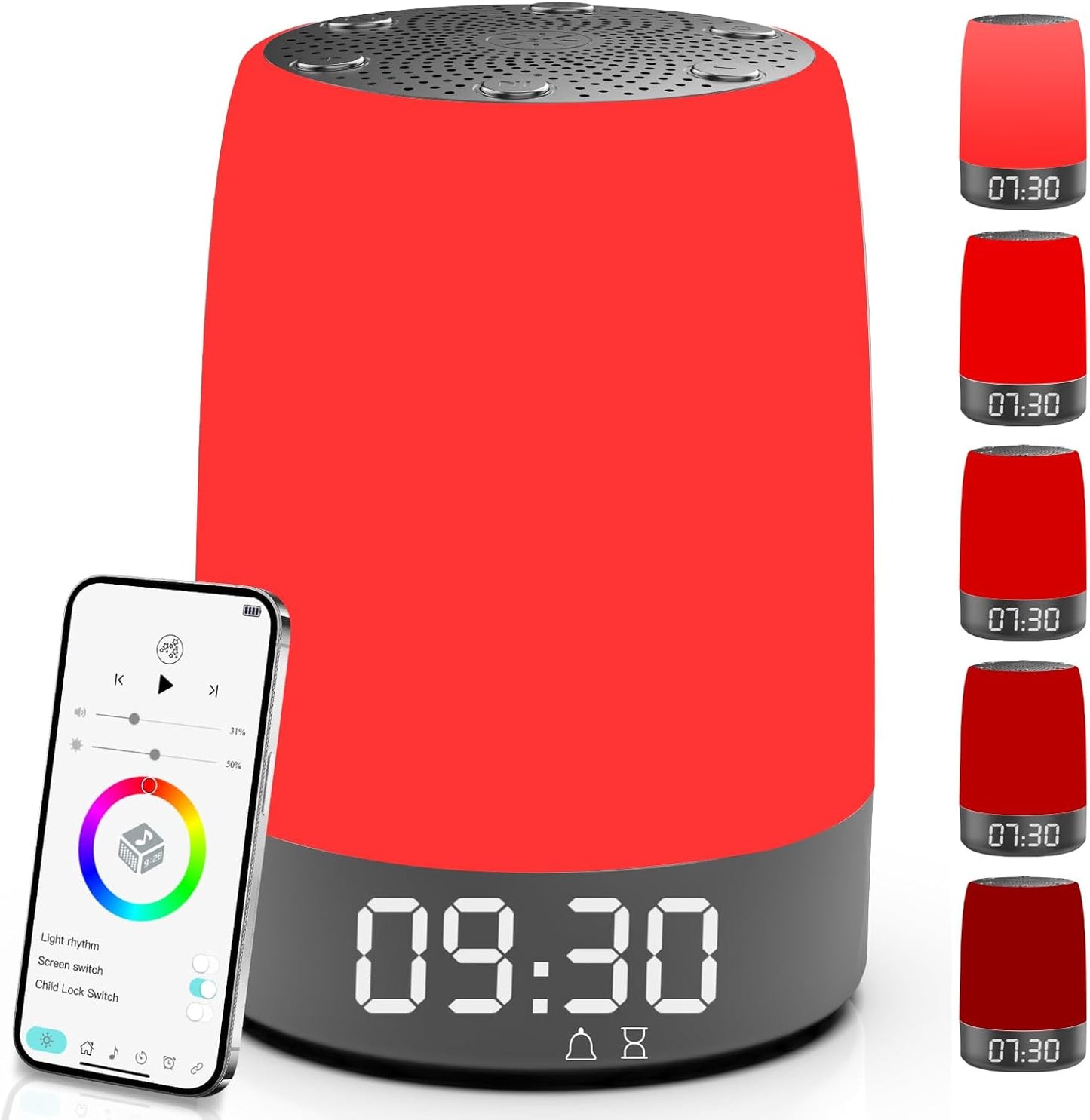 Red Light Therapy Sleep Device with 5-Level Red Light Therapy (620–690nm), 32 White Noise, Smart App Control, Night Light to Support Deep Relaxation and Improve Sleeping for Adult & Kid