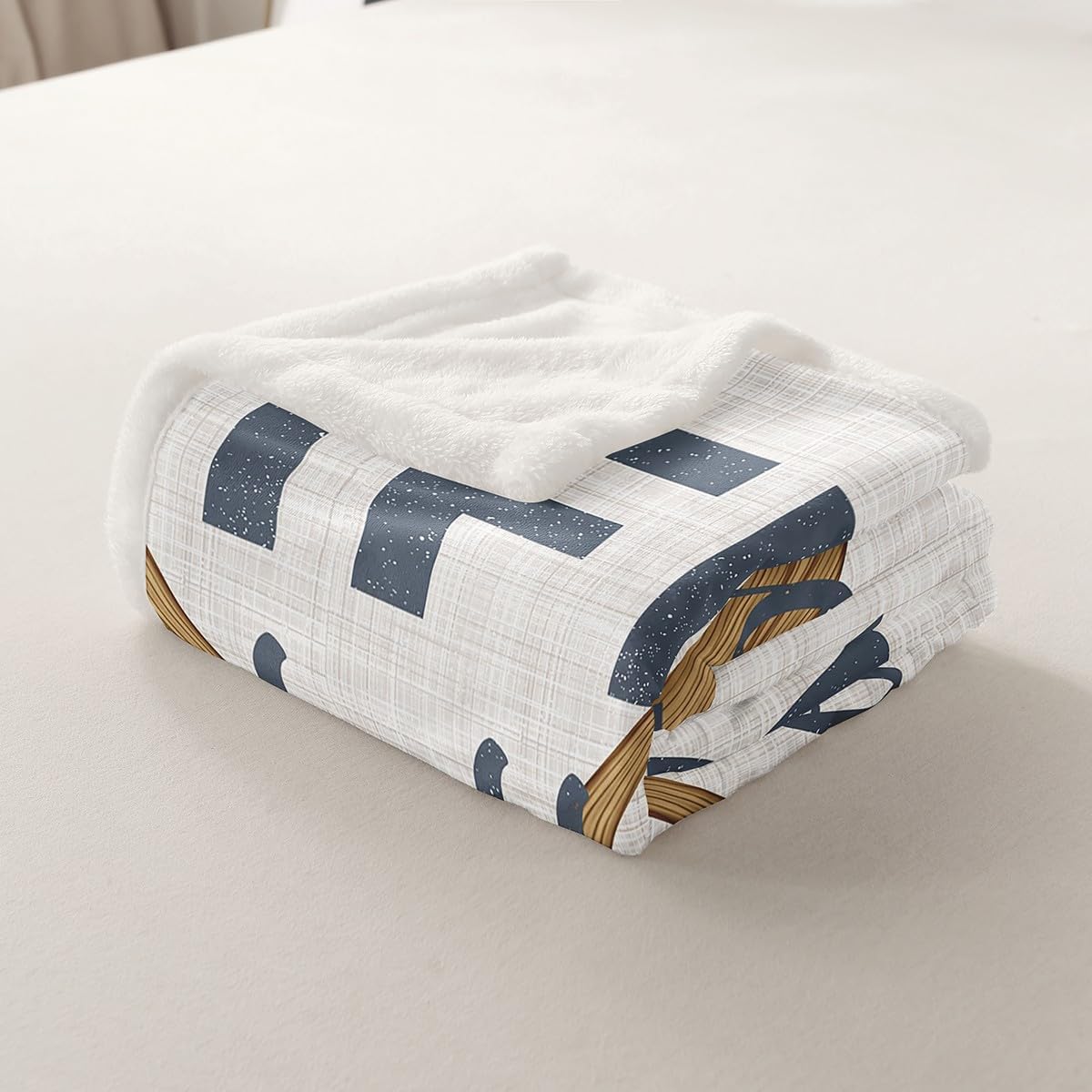 Lake Life Throws Blanket,Life is Better at the Lake Themed Sherpa Blanket for Girls Teens, Oars Paddle Retro Rustic Farmhouse Microfiber Fleece Blanket Room Decor, Throw Size (50 x 60 Inch)