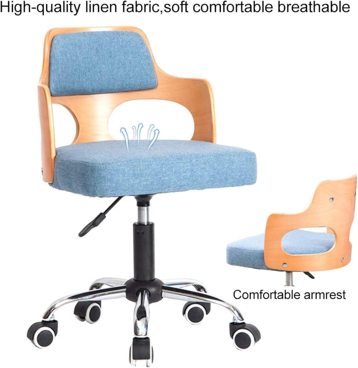 Office Chair Swivel Office Desk Chair Ergonomic Chair Cotton Linen Computer Chair 360°Swivel Chair Rocking Chair Chair (Color : Green)