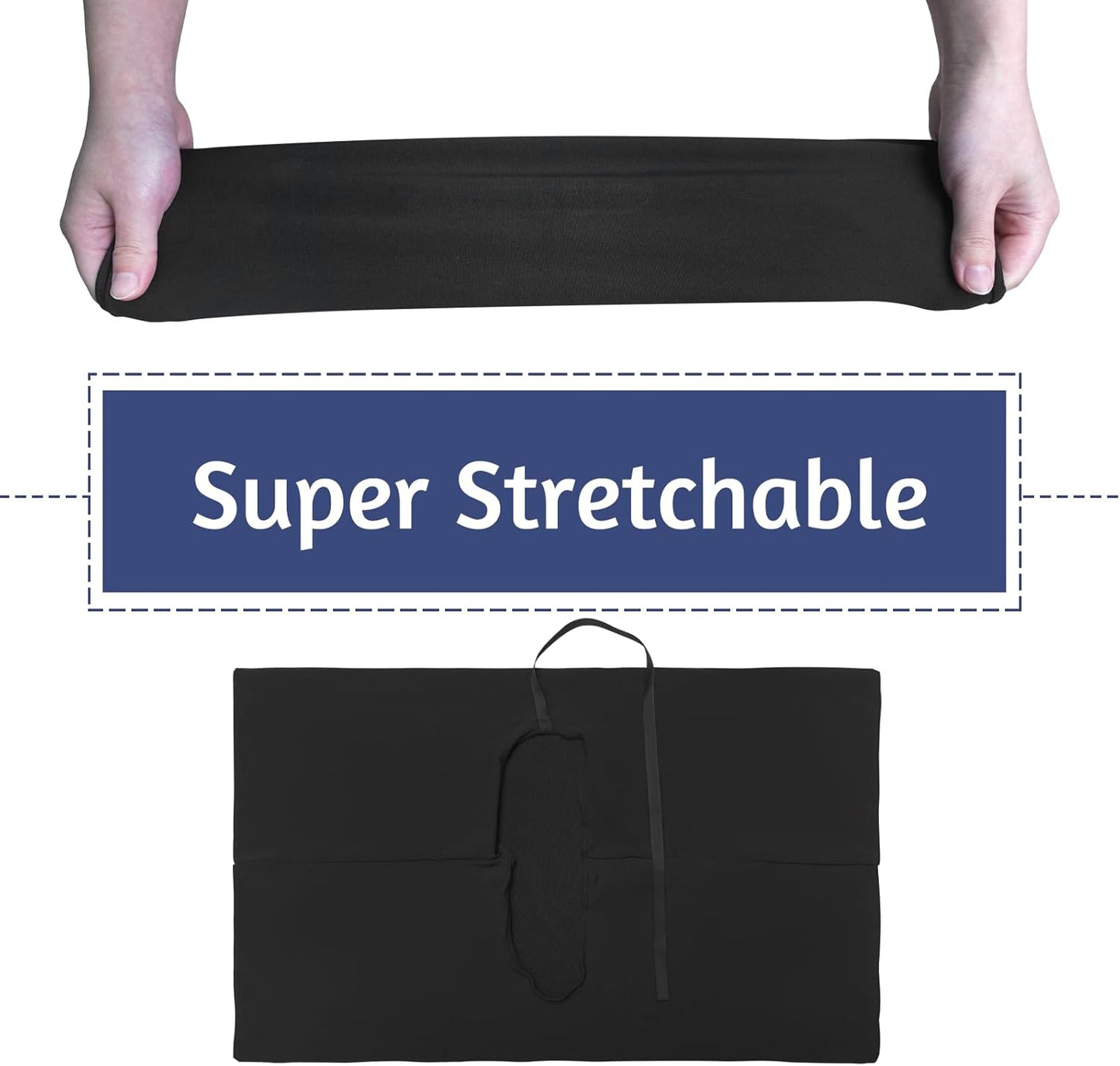 KICNIC Black Book Covers 1 Pack, 6"x9" Stretchable Book Sox Suitable for Most Hardcover Books, Up to 8.5”X9.5” Washable and Reusable Protective Cover for Textbooks