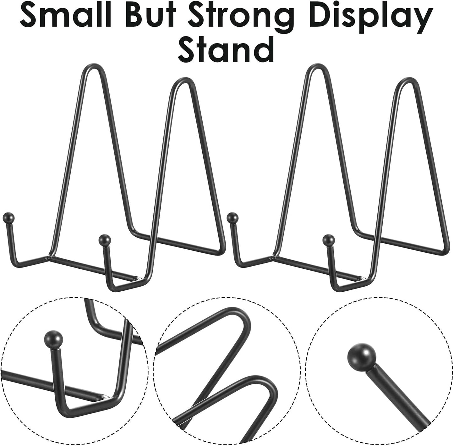 18 Pcs 4.5in Plate Stands for Display, Gold Metal Plate Book Holders Small Easels for Displaying Book Display Stand for Picture Frames, Books, Photo, Decorative Platters, and Tabletop Art