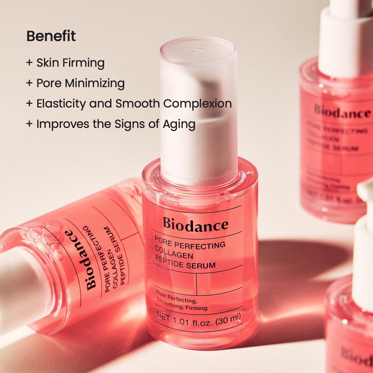 BIODANCE Pore Perfecting Collagen Peptide Serum, Skin Firming & Radiance, Plumping, Pore Care, Makeup Prep Serum for All Skin Types, Korean Skin Care | 1.01 fl.oz x 1 ea