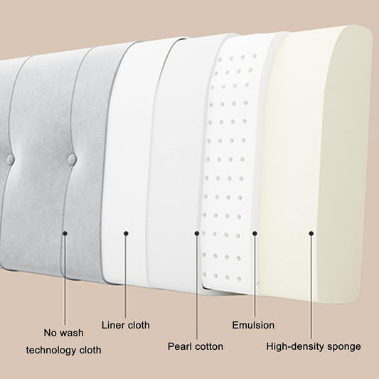 Soft Headboard Backrest Cushion Pillow for Double Bed - Lumbar Support Pad for Hotel Bedroom, Available in 6 Colors (Blue, 160x58x10cm & 90x58x10cm)