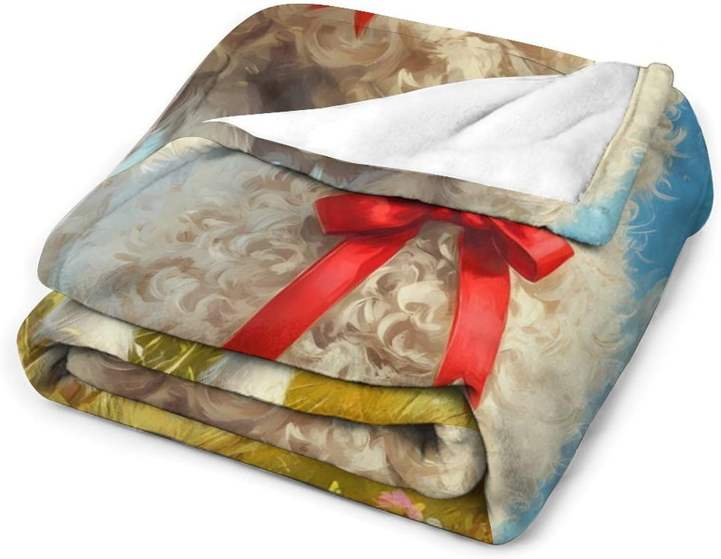 Sheep on A Grassy Field Throw Blanket for Couch Bed Plush Cozy Fuzzy Flannel Blanket for All Season 66"x90"