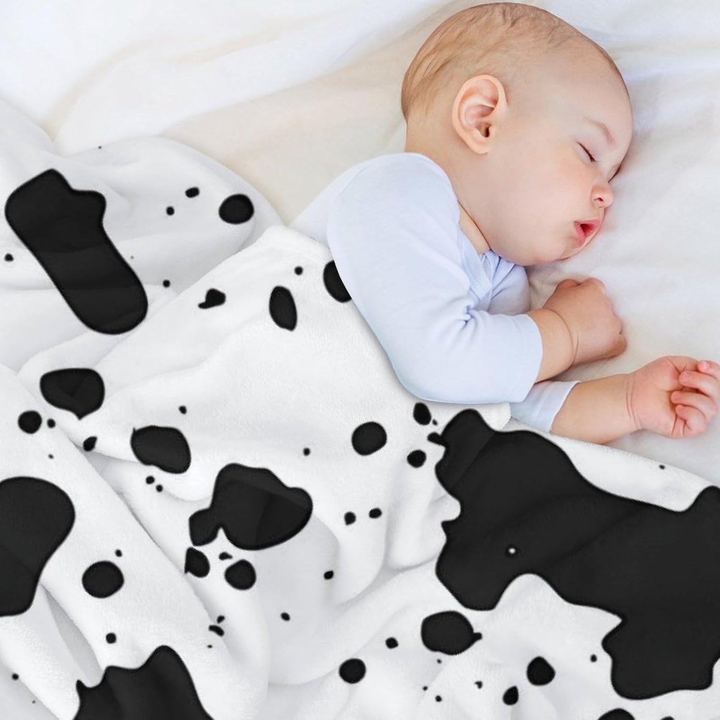 Dalmatian Animal Print Throw Blanket for Couch Bed Plush Cozy Fuzzy Flannel Blanket for All Season 40"x50"
