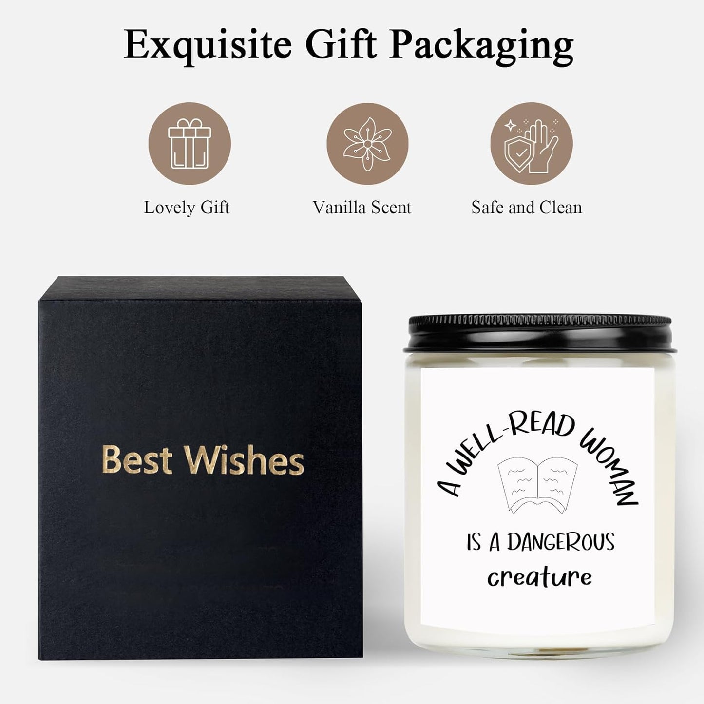 Book Lover Gifts, Book Lover Candle, Bookish Candles for Women Her, Club Christmas Gifts for Readers Librarians Bookworm - Reading Candle