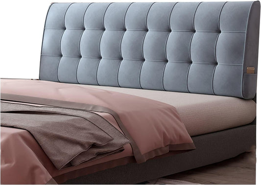 Headboard Bedside Cushion Dutch Velvet Reading Pillows Double Lumbar Back Support Pillow for Home Hotel 2 Colors (Color : Senior Gray-A Size : 200CMX60CMX6CM) (Senior Gray a)