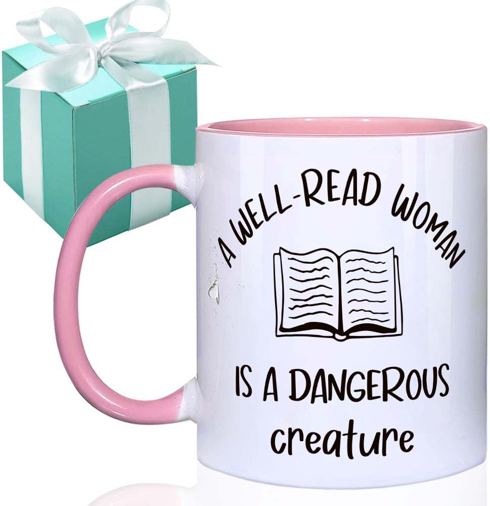 Book Lover Gifts for Women A Well - Read Women is A Dangerous Creature Mug 11 OZ - Book Gifts for Readers, Librarians - Birthday Gift for Her, Best Friend