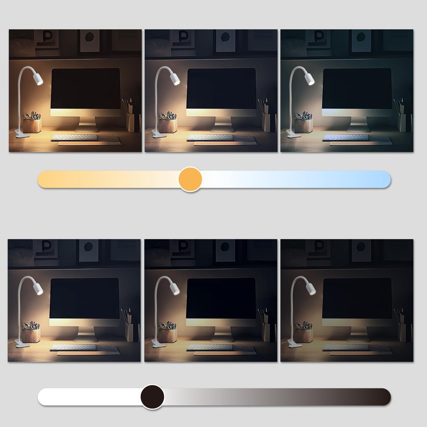 LED Reading Lights for Bed Headboard, Clip on Spotlight Lamp for Desk, Dorm Bed, Dimmable USB Clamp Book Light with Flexible Gooseneck, Change Color Temperature 3000/4000/6000K