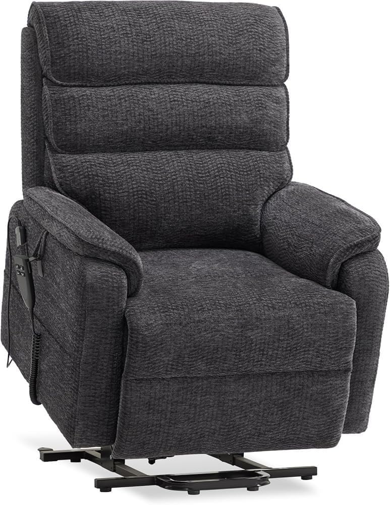 Living Room Ergonomic Lounge Recliner Chair Fabric Power Lift Recliner Chair for Elderly People with Extended Footrest Massage and Heat