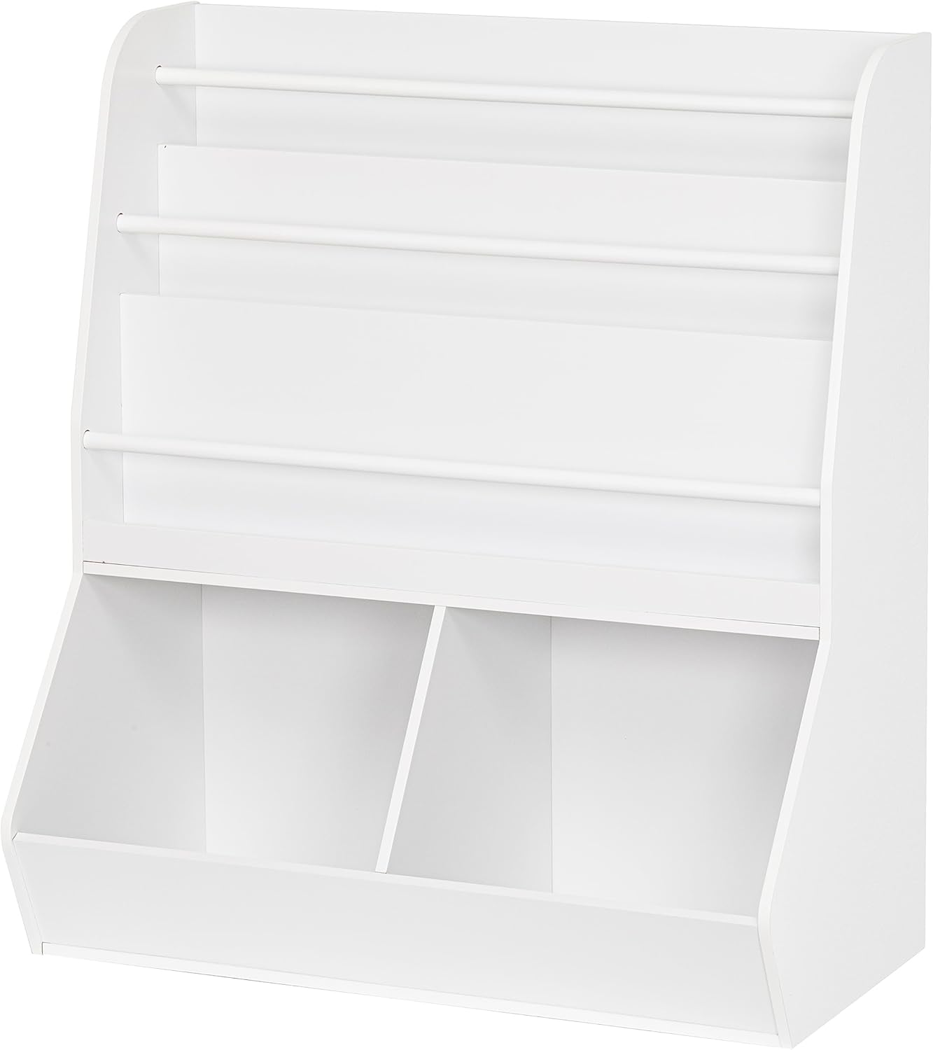 UTEX Kids Bookshelf and Toy Storage, Toy Storage Organizer and Book Rack, Toddler Bookshelves Display Stand, Book Shelf for Kids Rooms, Nursery, Bedroom, White