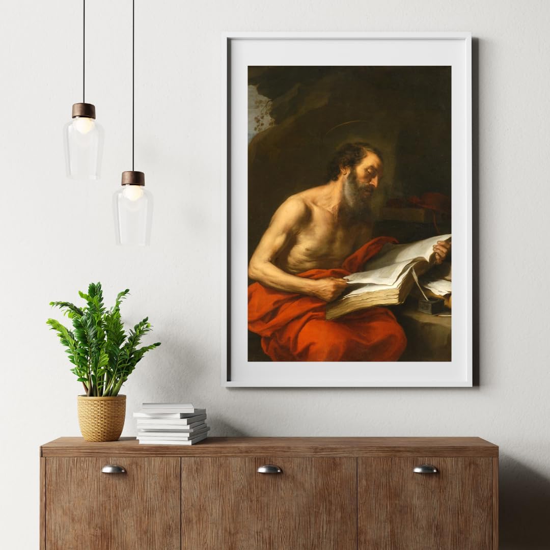 Saint Jerome Reading Painting By Bartolome Esteban Murillo 11"X14" Image Size on Matte Paper Fine Art Print Poster Shipped Rolled-up