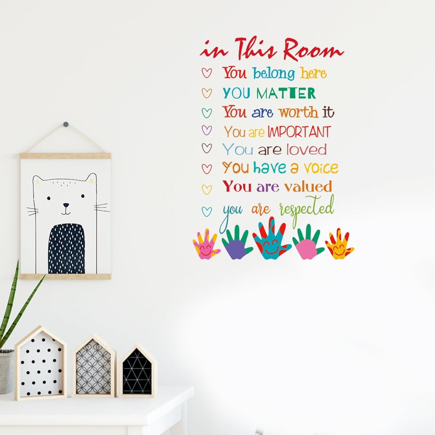 ColorfuI Inspirational Wall Decals Positive Saying in This Room Quotes Wall Stickers Coloful Peel and Stick Wall Decals for Bedroom Nursery Playroom Daycare School Classroom Decor