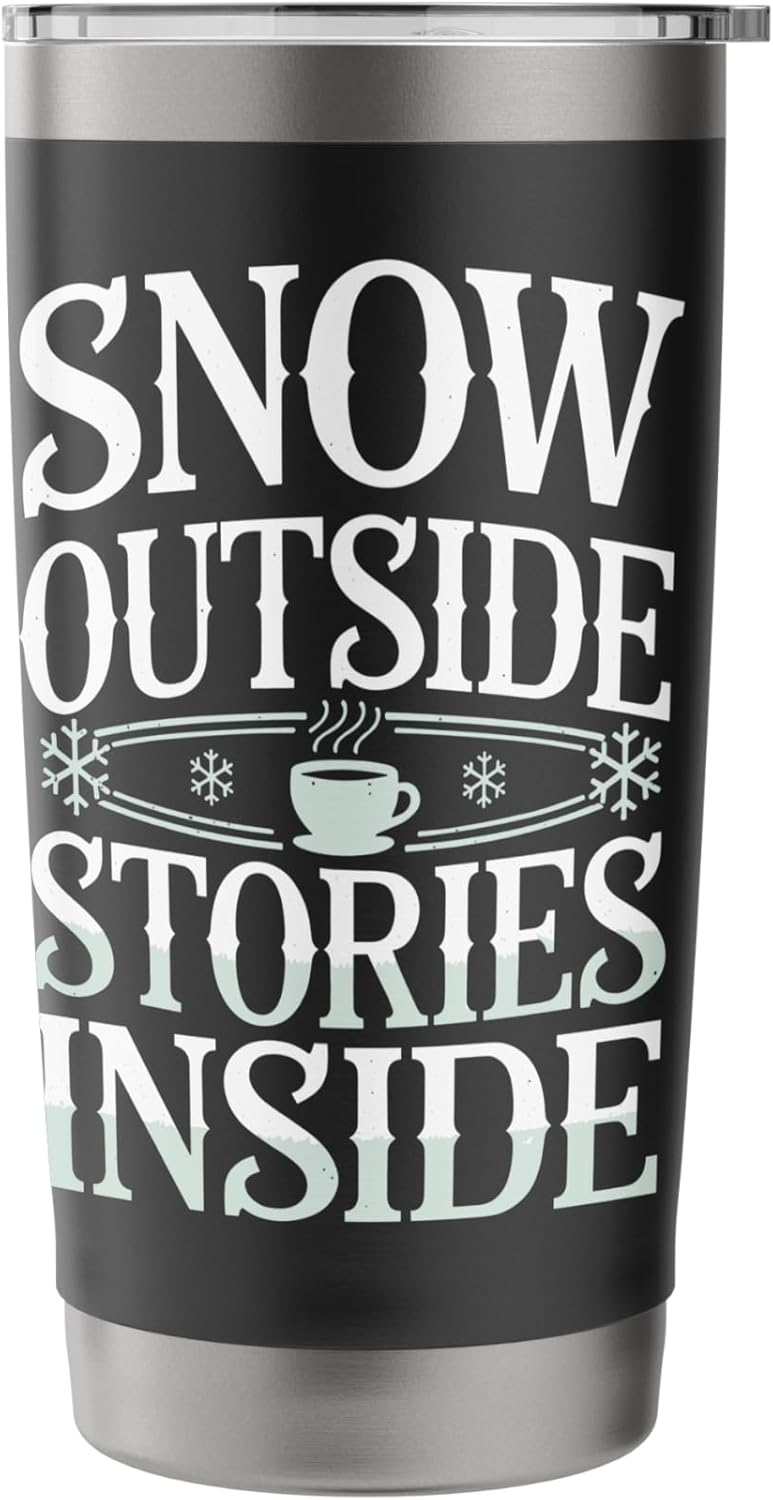 Reading All Winter Cozy Book Lover and Literary Escape Stainless Steel Insulated Tumbler