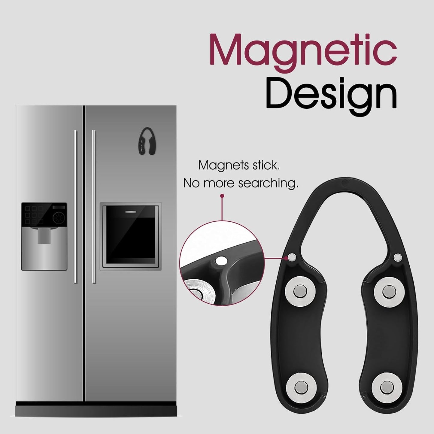 GOBETTER 2 Pcs Wine Foil Cutter Magnetic Design, 4 Stainless Blades Foil Remover Wine Bottles Opener Accessory, Removes Foil Top Effortlessly for Wine Lovers, Black