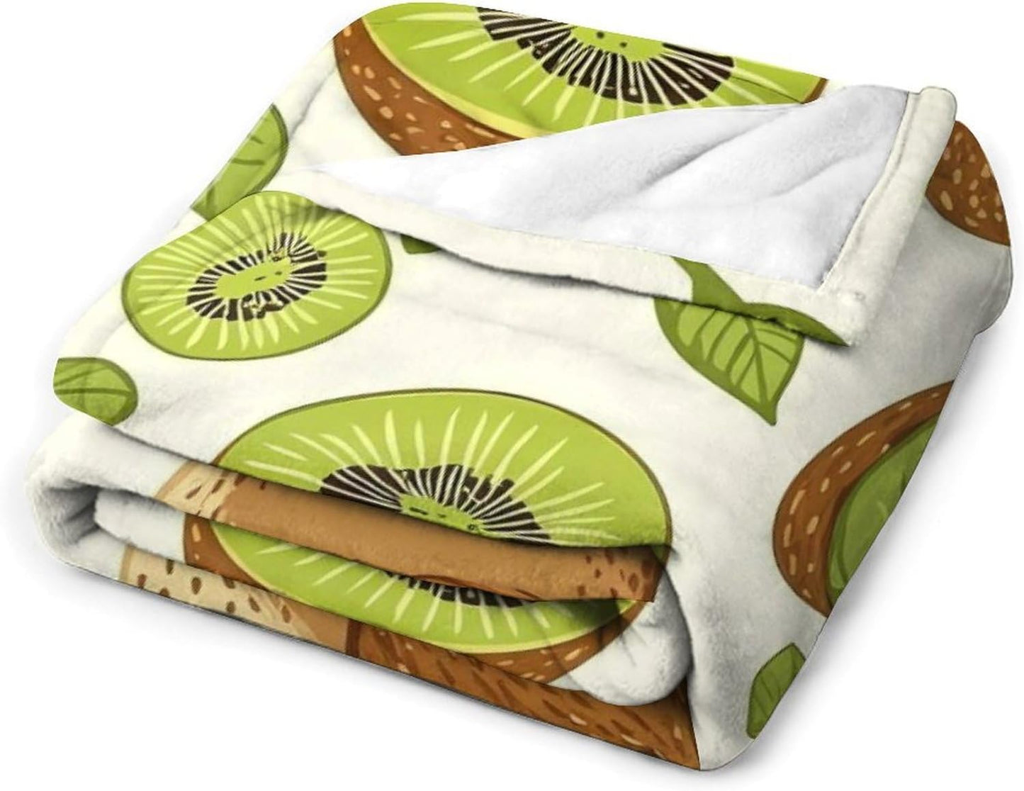 Birds and Kiwi Fruits Throw Blanket for Couch Bed Plush Cozy Fuzzy Flannel Blanket for All Season 66"x90"