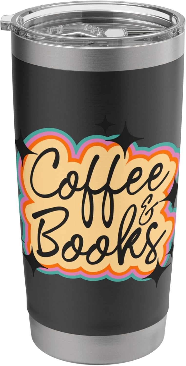 Coffee & Books Retro Aesthetic Reading Lover Design Stainless Steel Insulated Tumbler