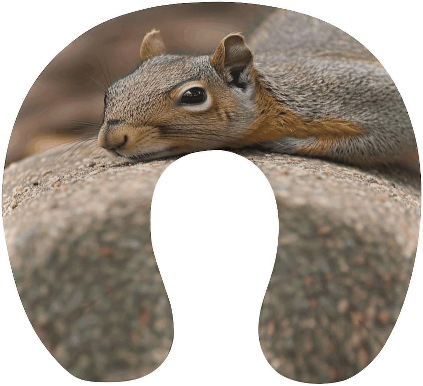 Squirrel Just Laying Neck Pillow Memory Foam U Shaped Pillows Portable Pillows for Shoulder Travel Head Support Pillow with Concealed Zipper for Airplane Car Home Office
