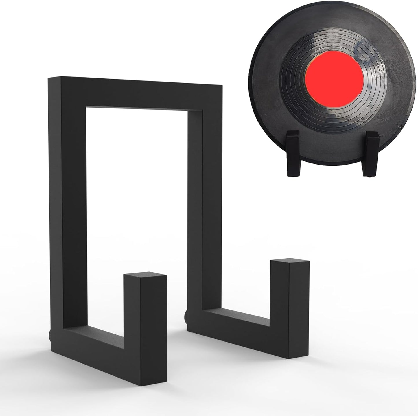 Vinyl Record Holder Stand, Metal Easel Display Stand, Iron Picture Stand for Display, Black LP Record Display Stand, Plate Holder Picture Stands for Display, Retro Style Album Holder (1 in Black)