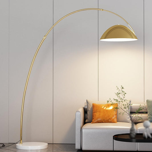Arc Floor Lamps for Living Room Adjustable Height Standing Lamp Black Polishing Metal Floor Lamp Modern Tall Reading Lamp with Marble Base Over Couch Lamp for Bedroom Study Room Office