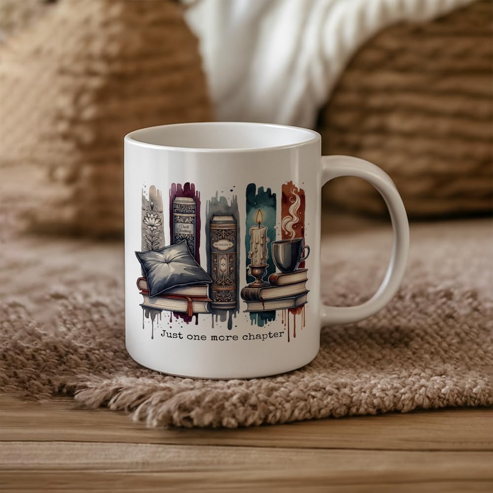 Just One More Chapter Books Mug for Book Lovers Readers Women Men, Birthday Book Gift for Bookish Bookworm Booknerd Bookaholics, Librarian Gifts 11oz