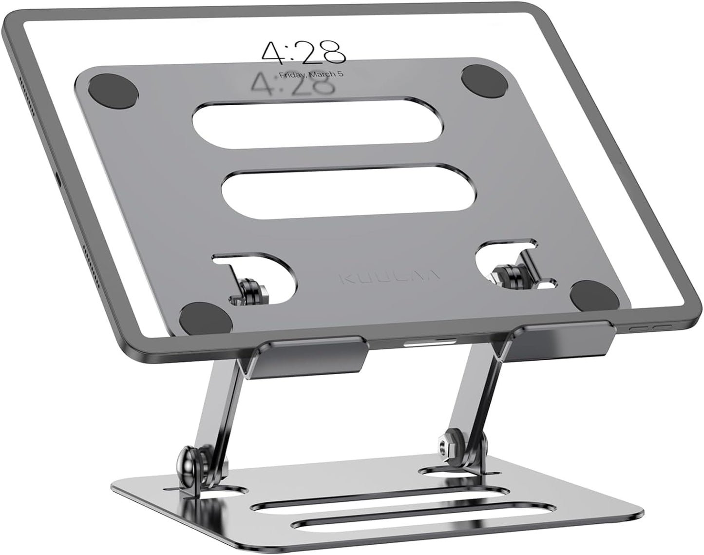 T-Ablet Stand for iPad, Adjustable Foldable Aluminium T-Ablet Stand Holder for Desk for T-Ablet (4.7-12.9 inch) Kindle and Foldable Phone Compatible with iPad Series,Galaxy Z Flip5, Silver Gray