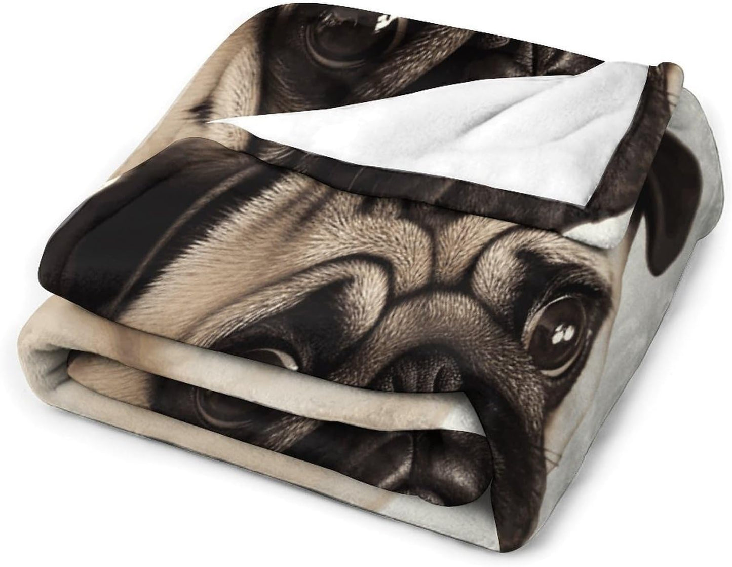 Pug Dog Blanket Super Soft Lightweight Throw Blanket Cute Cozy Warm Bed Blanket Decorative Fuzzy Blanket All-Season Home Decor Gift for Sofa Couch Living Room 60"*80"（150 * 200cm）